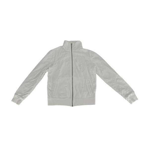 Lauren Ralph Lauren White Embellished Logo Long Sleeve Sweatshirt Size S Women's - Picture 1 of 6